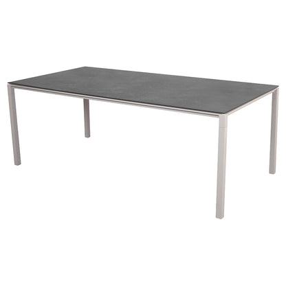 Pure Rectangular Dining Table - Fossil Black Ceramic Top, Sand Aluminum Base