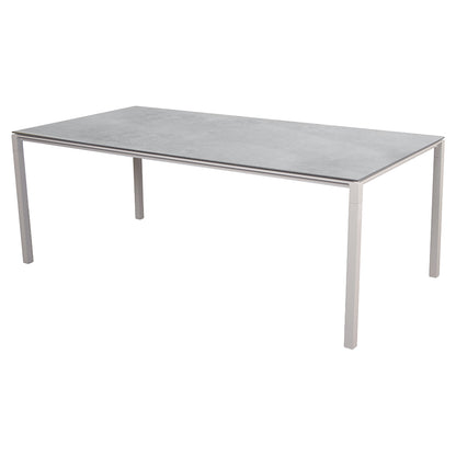 Pure Rectangular Dining Table - Fossil Gray Ceramic Top, Sand Aluminum Base