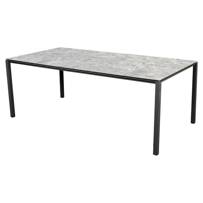 Pure Rectangular Dining Table - Multi Color Ceramic Top, Lava Gray Aluminum Base