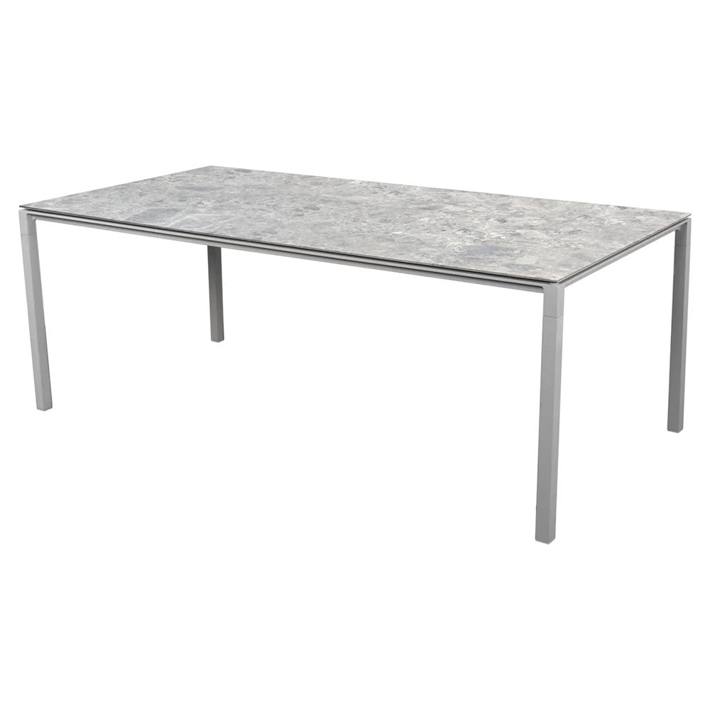 Pure Rectangular Dining Table - Multi Color Ceramic Top, Light Gray Aluminum Base