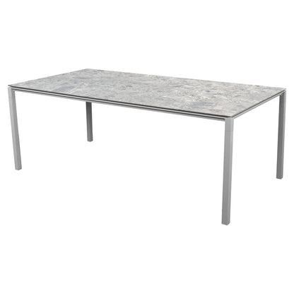 Pure Rectangular Dining Table - Multi Color Ceramic Top, Light Gray Aluminum Base