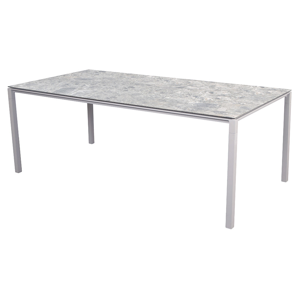 Pure Rectangular Dining Table - Multi Color Ceramic Top, Sand Aluminum Base