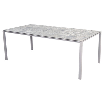 Pure Rectangular Dining Table - Multi Color Ceramic Top, Sand Aluminum Base