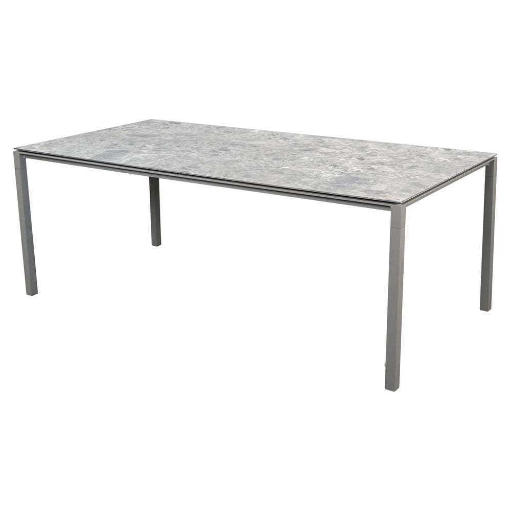 Pure Rectangular Dining Table - Multi Color Ceramic Top, Taupe