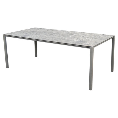 Pure Rectangular Dining Table - Multi Color Ceramic Top, Taupe Aluminum Base
