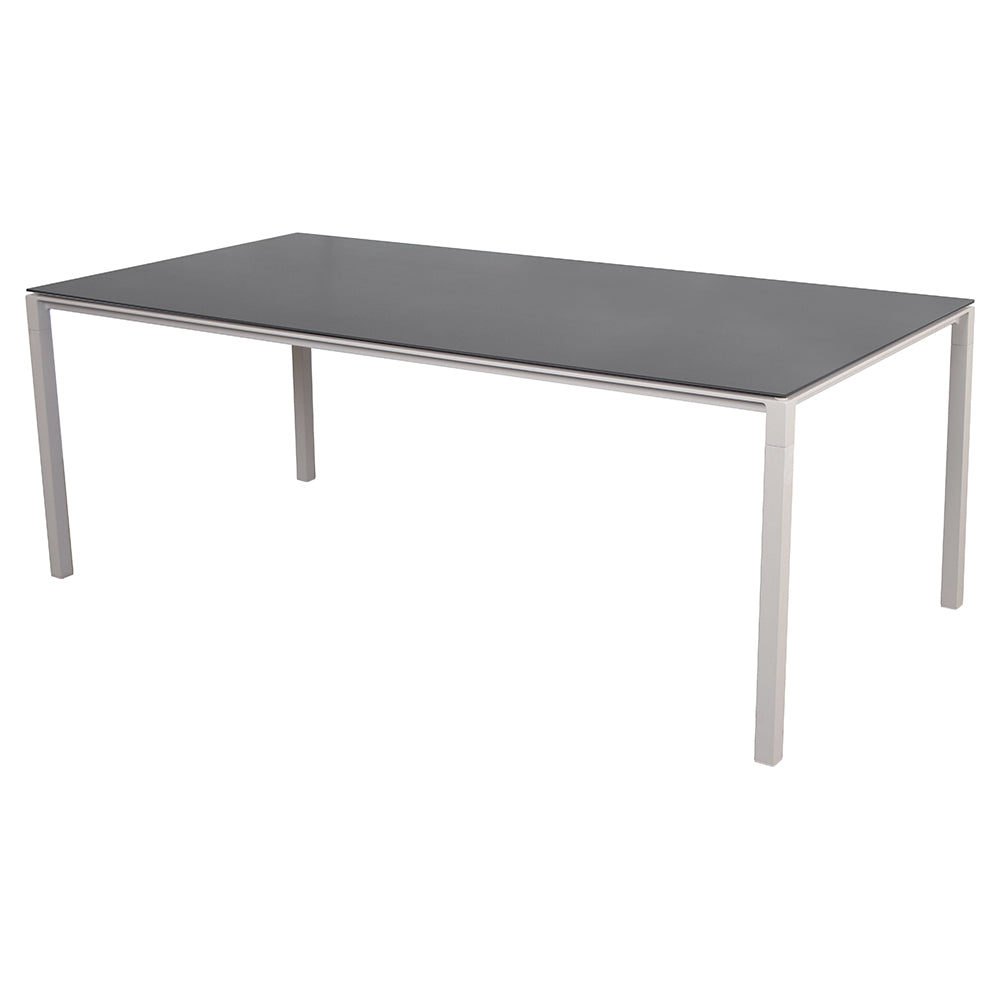 Pure Rectangular Dining Table - Nero Black Ceramic Top, Sand Aluminum Base