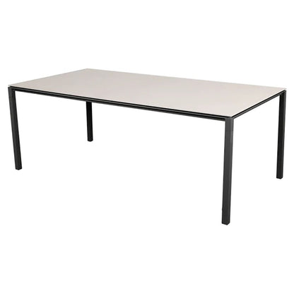 Pure Rectangular Dining Table - Toscana Sand Ceramic Top, Lava Gray Aluminum Base
