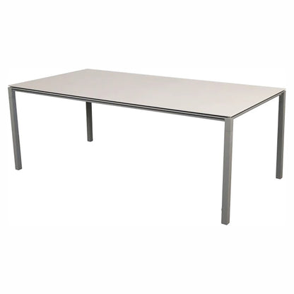 Pure Rectangular Dining Table - Toscana Sand Ceramic Top, Taupe Aluminum Base