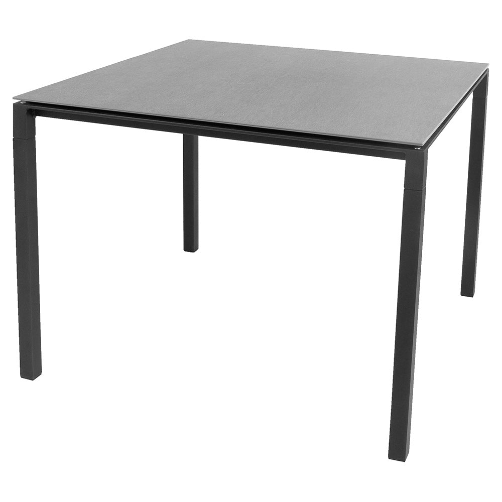 Pure Square Dining Table - Basalt Ceramic Top, Lava Gray Aluminum Base