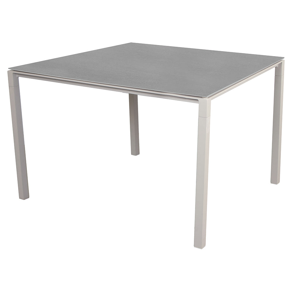 Pure Square Dining Table - Basalt Ceramic Top, Sand Aluminum Base