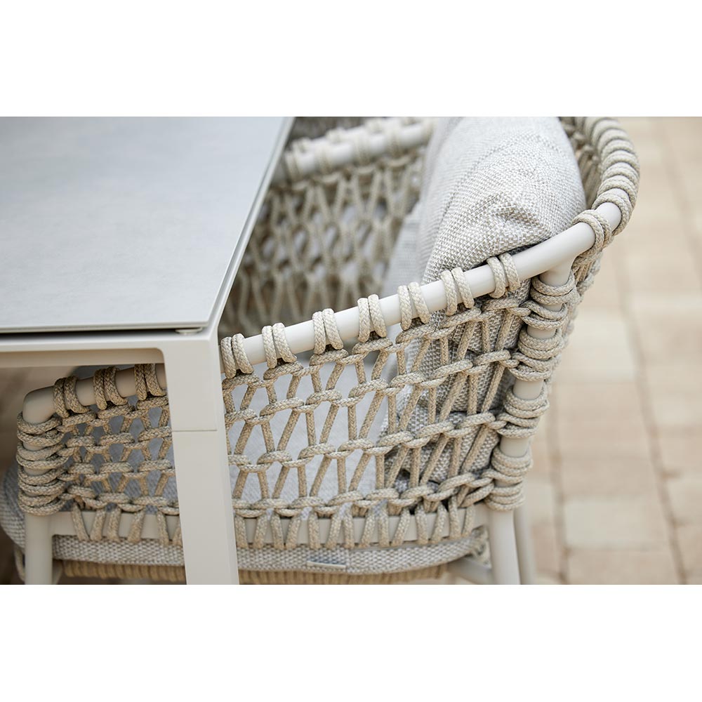 Pure Square Dining Table - Concrete Gray Ceramic Top, Sand Aluminum Base