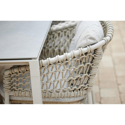 Pure Square Dining Table - Concrete Gray Ceramic Top, Sand Aluminum Base