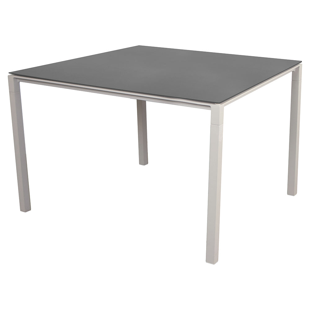 Pure Square Dining Table - Nero Black Ceramic Top, Sand Aluminum Base