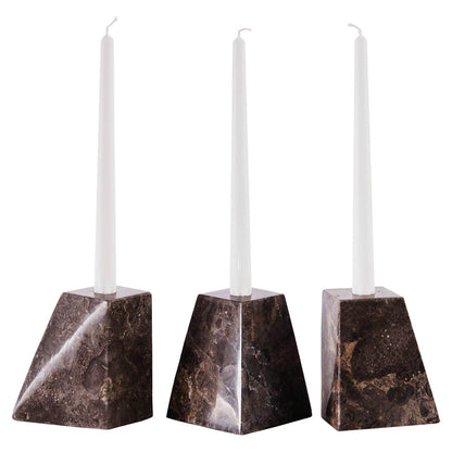 Pyramid Candle Holders - Gray