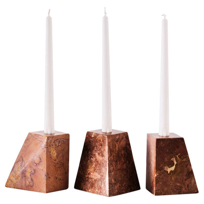 Pyramid Candle Holders - Red