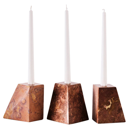 Pyramid Candle Holders - Red