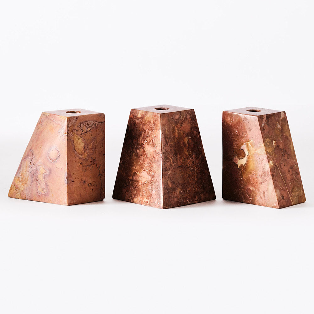 Pyramid Candle Holders - Red