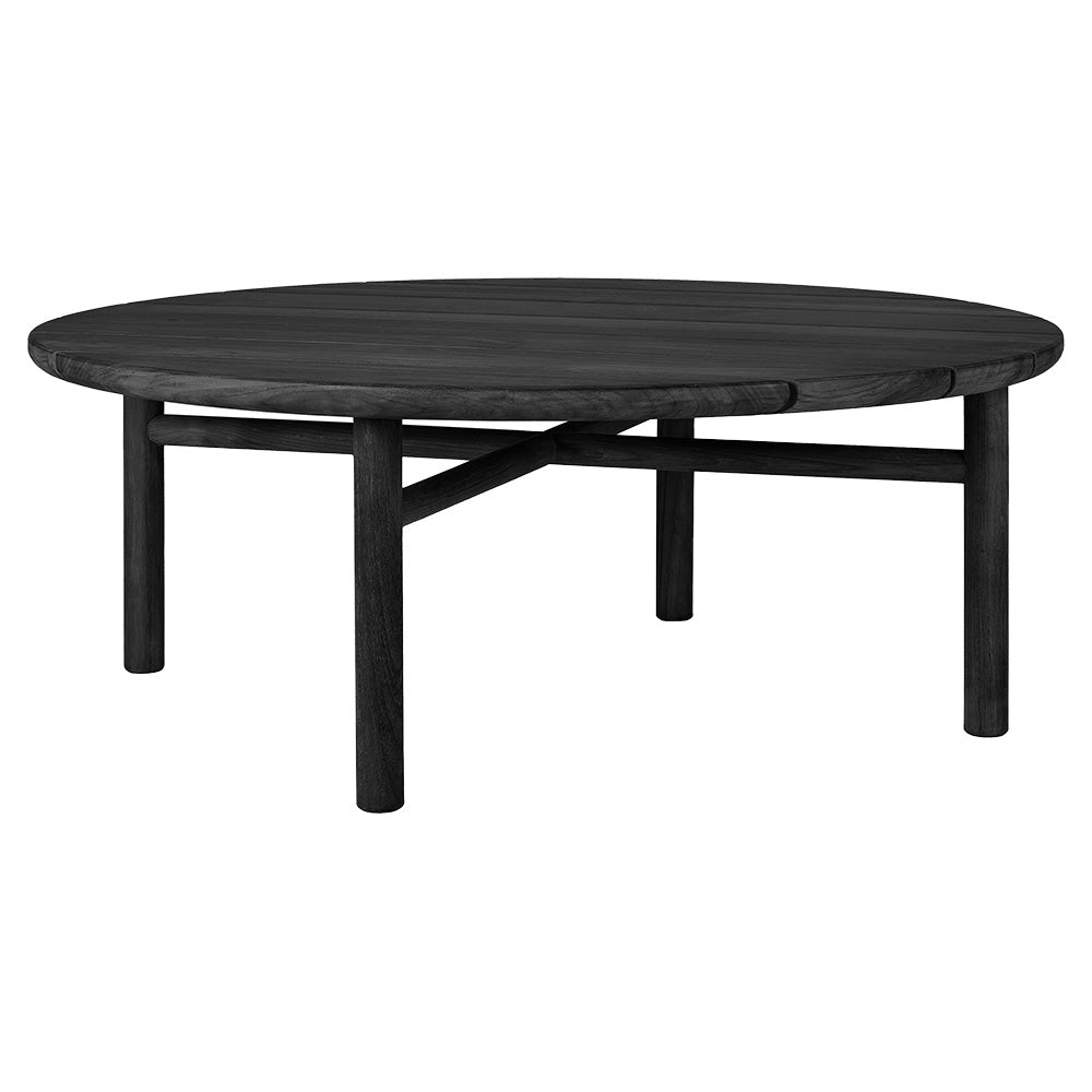 Quatro Outdoor Coffee Table - Black Teak, 14"H