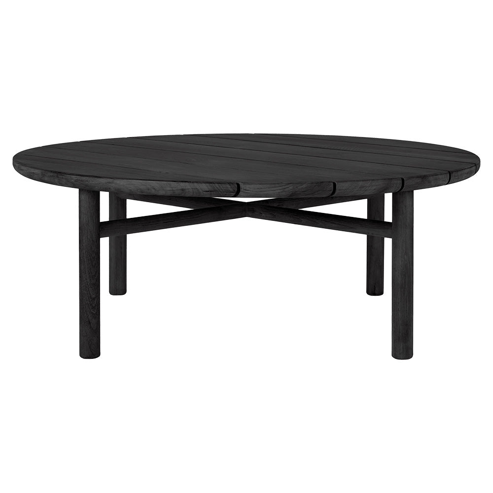 Quatro Outdoor Coffee Table - Black Teak, 14"H
