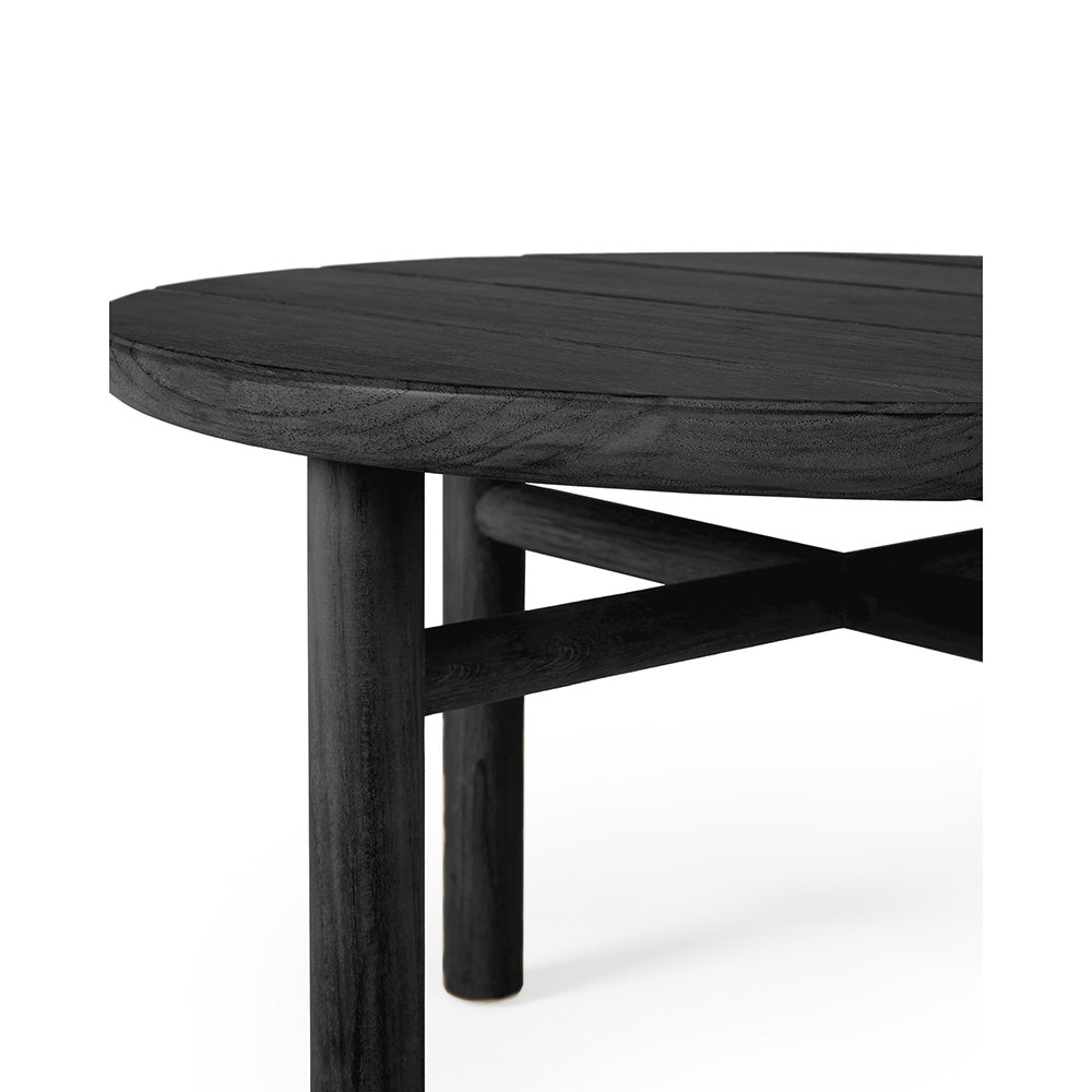 Quatro Outdoor Coffee Table - Black Teak, 17"H
