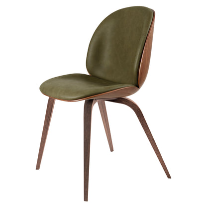 Quick Ship Beetle Front Upholstered Dining Chair - Veneer Shell, Wood Base