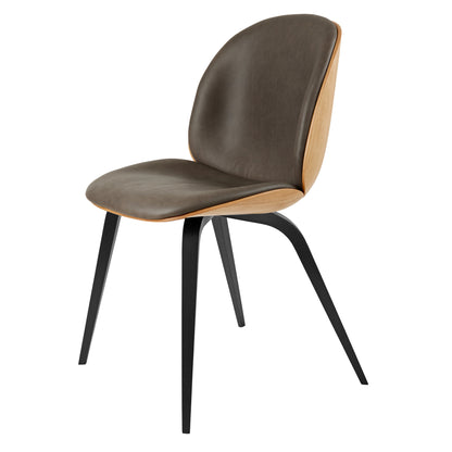 Quick Ship Beetle Front Upholstered Dining Chair - Veneer Shell, Wood Base