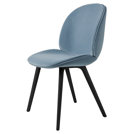 Quick Ship Beetle Fully Upholstered Dining Chair - Black Plastic Base