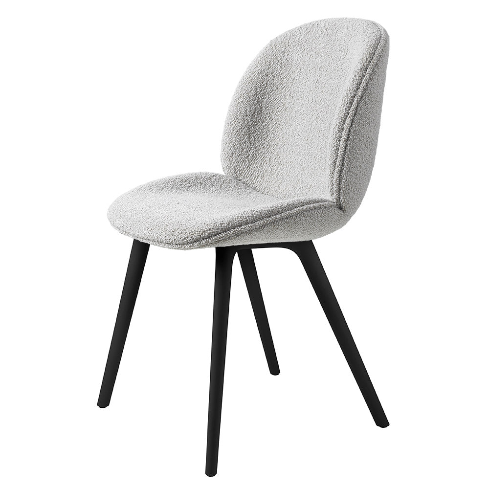 Quick Ship Beetle Fully Upholstered Dining Chair - Black Plastic Base
