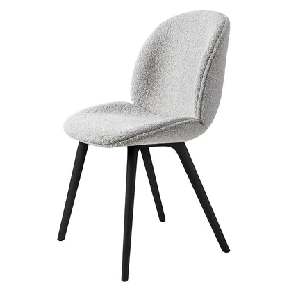 Quick Ship Beetle Fully Upholstered Dining Chair - Black Plastic Base