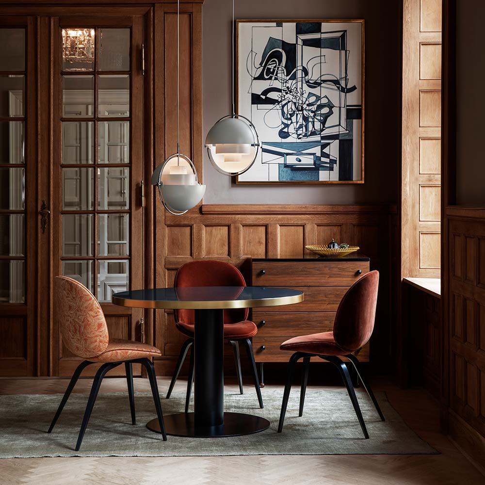 Quick Ship Beetle Fully Upholstered Dining Chair - Wood Base