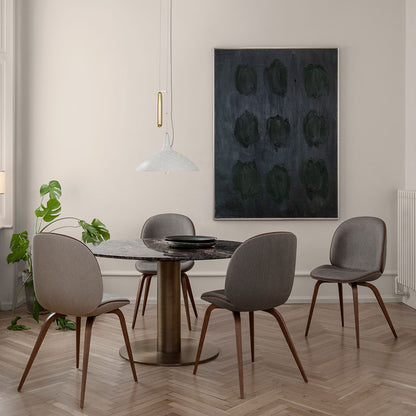 Quick Ship Beetle Fully Upholstered Dining Chair - Wood Base