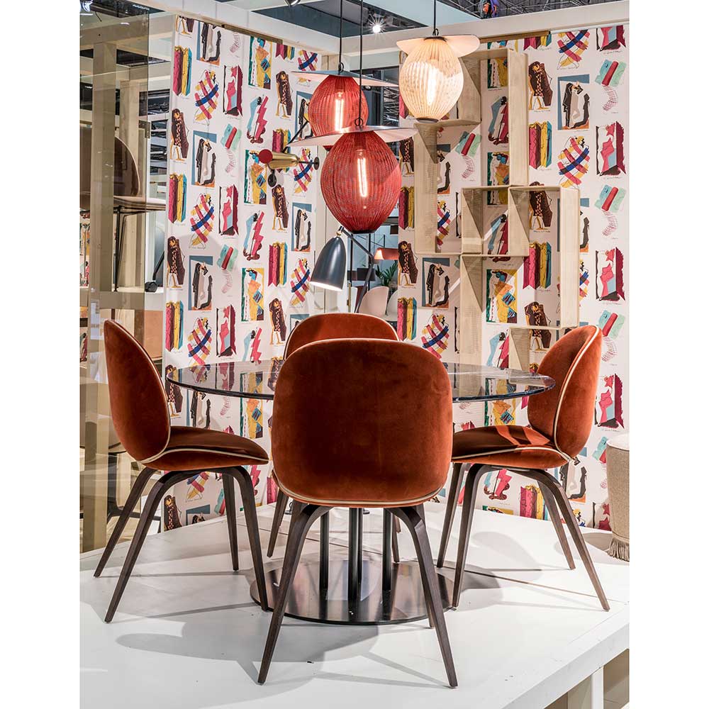 Quick Ship Beetle Fully Upholstered Dining Chair - Wood Base