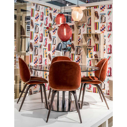 Quick Ship Beetle Fully Upholstered Dining Chair - Wood Base