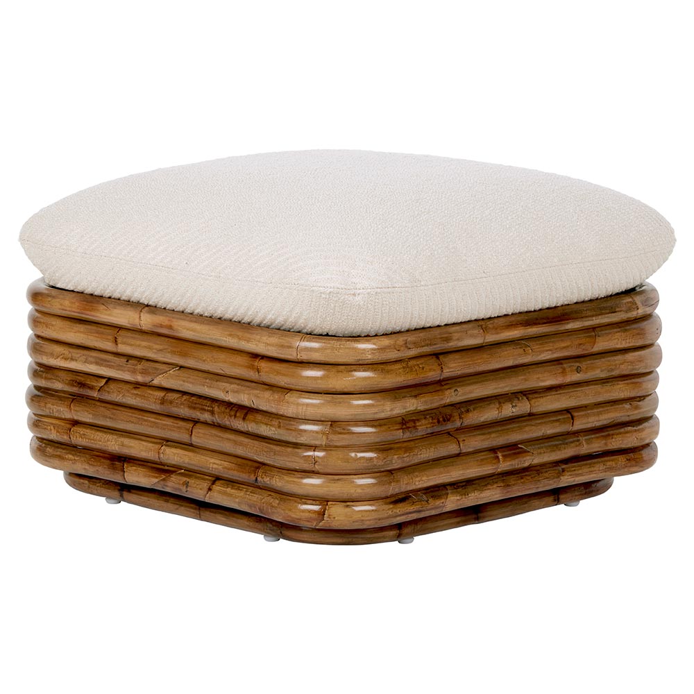 Quick Ship Bohemian 72 Ottoman - Dedar Lupo 007 Diagonal Boucle