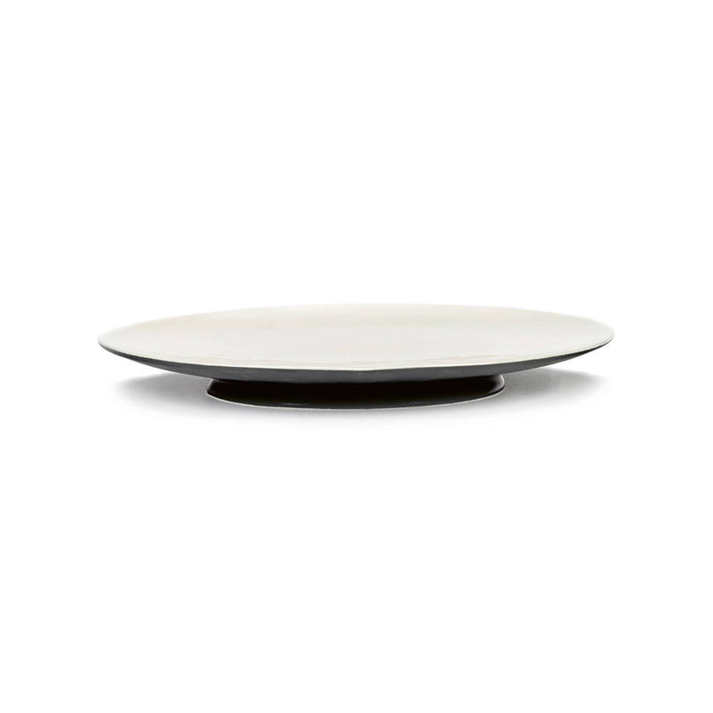 Ra Set of 4 Plates - Black &amp; Off White, 9.45"W