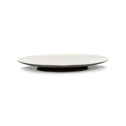 Ra Set of 4 Plates - Black &amp; Off White, 9.45"W