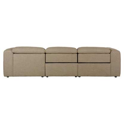 Radley Power Recliner 3-Piece Sectional W/ Chaise - Crypton Nomad Taupe