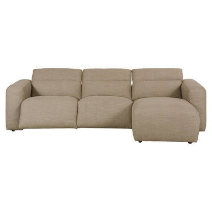 Radley Power Recliner 3-Piece Sectional W/ Chaise - Crypton Nomad Taupe