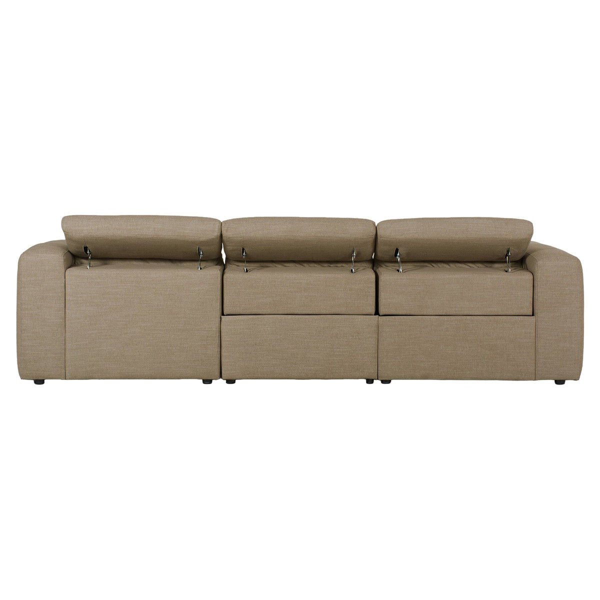 Radley Power Recliner 3-Piece Sectional W/ Chaise - Crypton Nomad Taupe