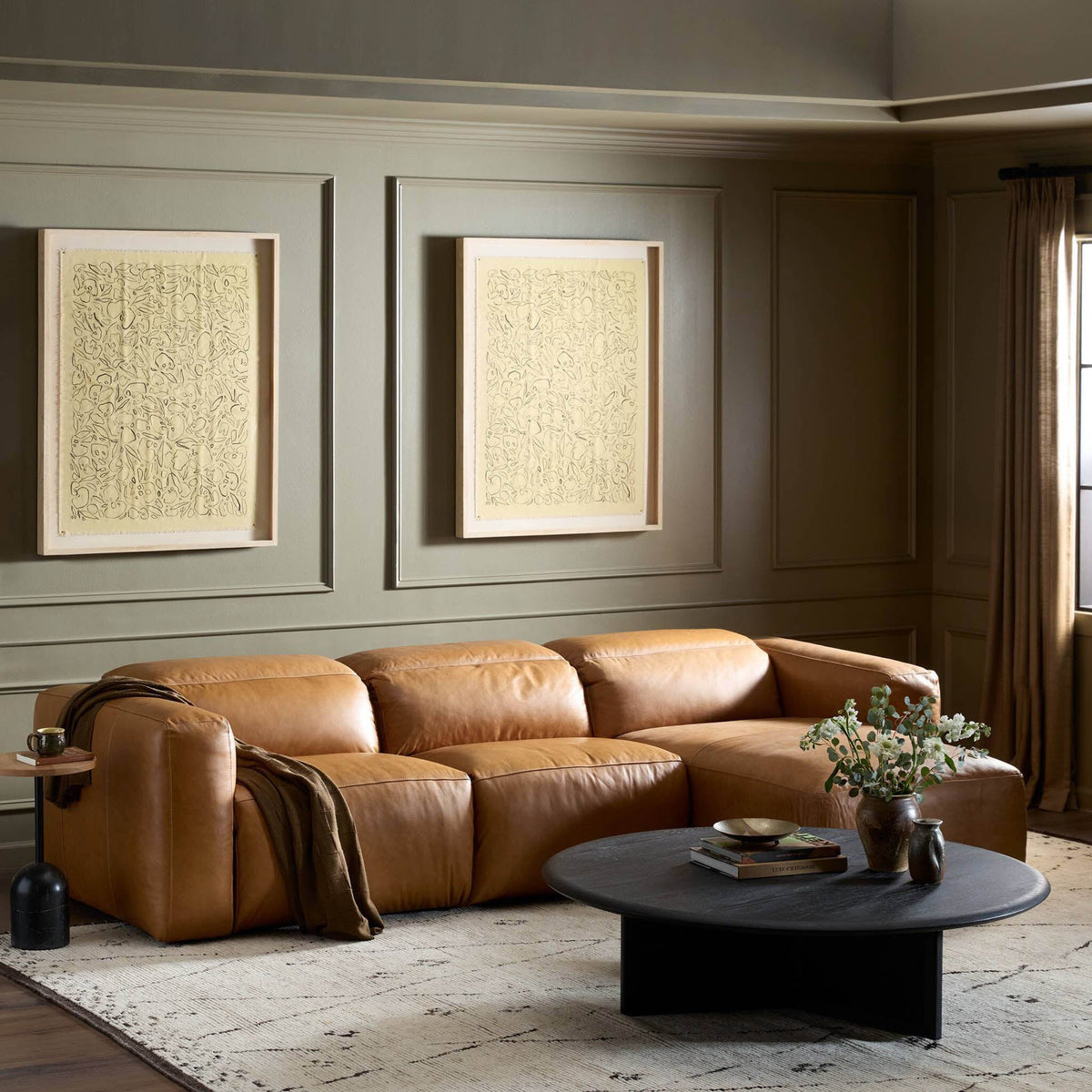 Radley Power Recliner 3-Piece Sectional W/ Chaise - Sonoma Butterscotch