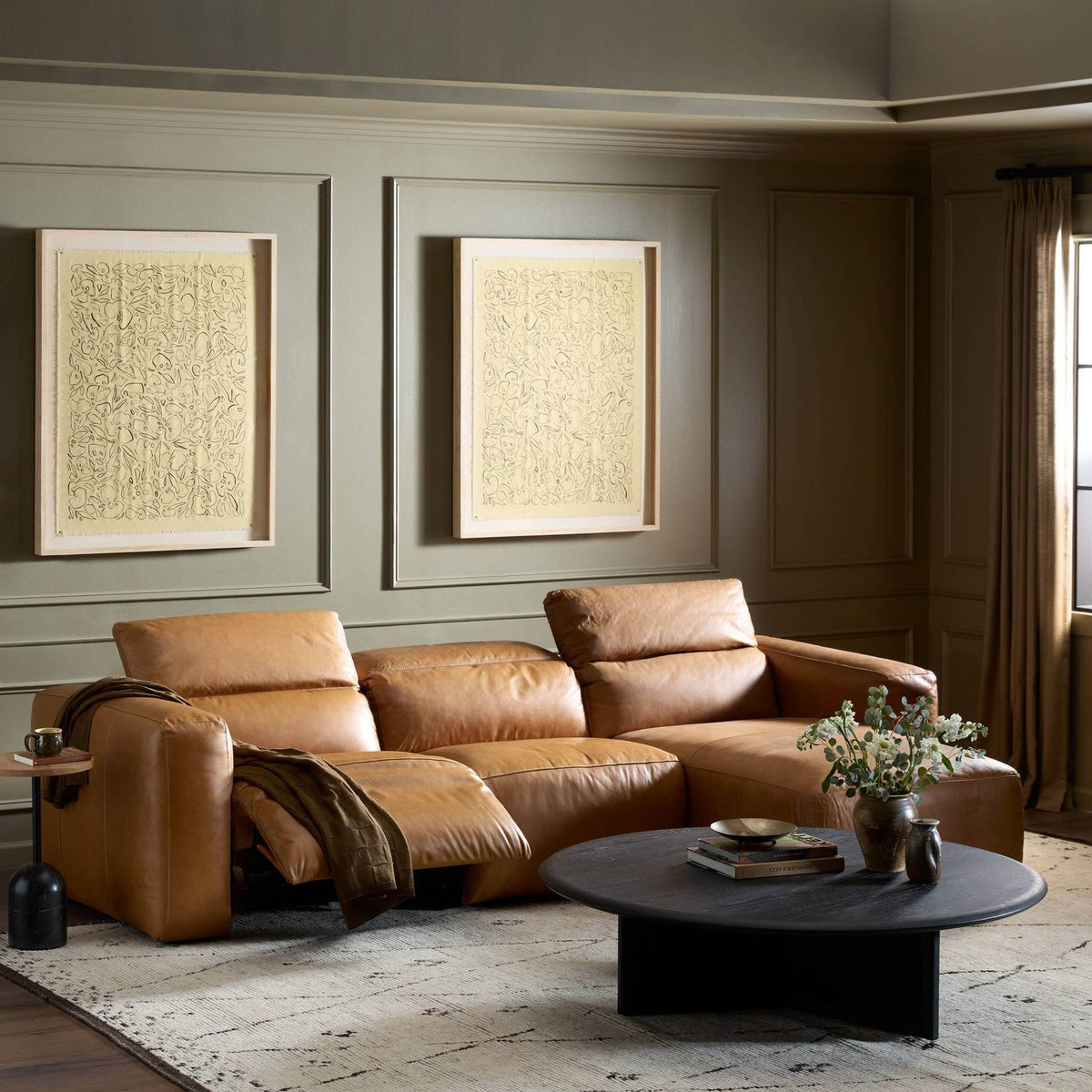 Radley Power Recliner 3-Piece Sectional W/ Chaise - Sonoma Butterscotch