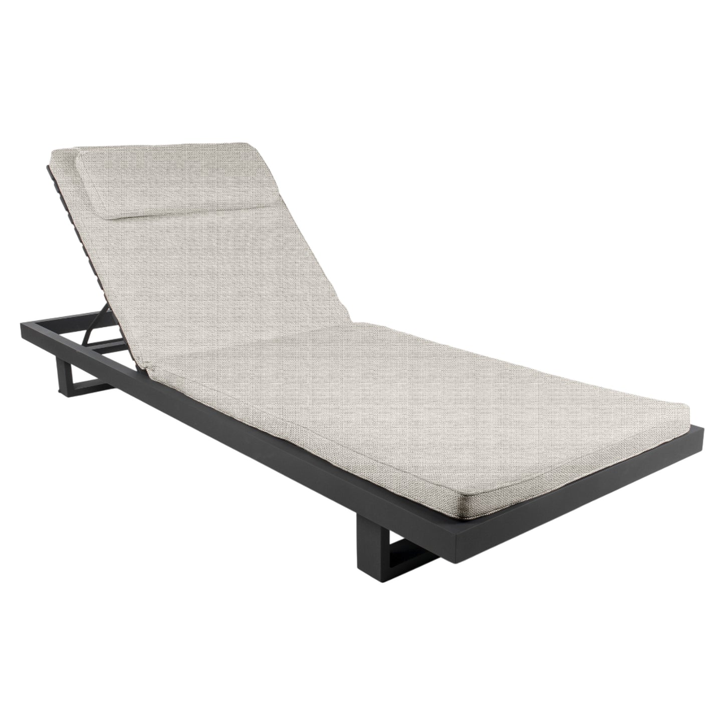 Ravello Sun Lounger - Black Aluminum