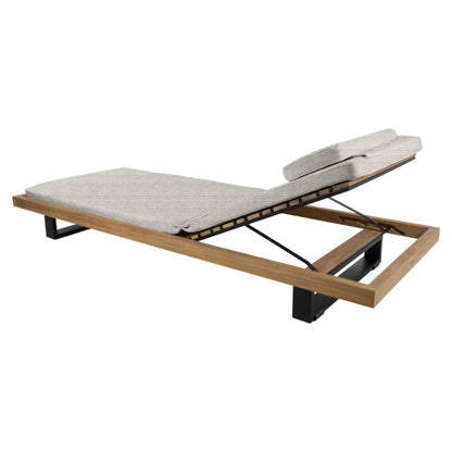 Ravello Sun Lounger - Teak, Black Aluminum Base