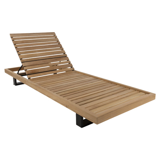 Ravello Sun Lounger - Teak, Black Aluminum Base