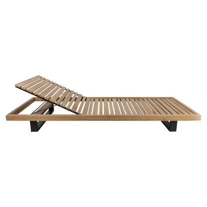Ravello Sun Lounger - Teak, Black Aluminum Base
