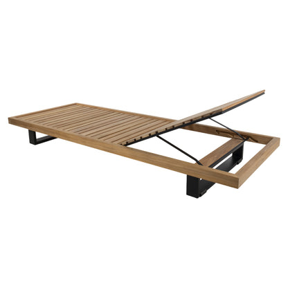 Ravello Sun Lounger - Teak, Black Aluminum Base