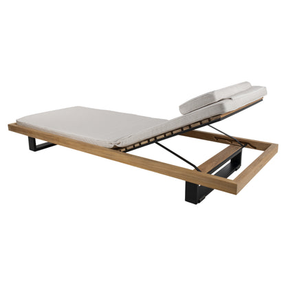 Ravello Sun Lounger - Teak, Black Aluminum Base