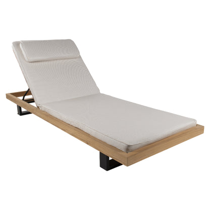 Ravello Sun Lounger - Teak, Black Aluminum Base