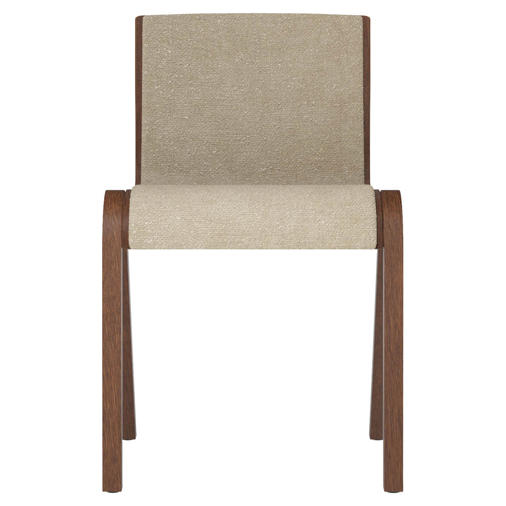 Ready Front Upholstered Dining Chair - Red Stained Oak, Boucle
