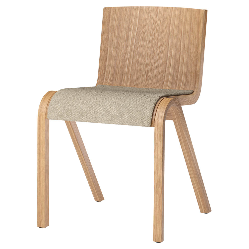 Ready Seat Upholstered Dining Chair - Natural Oak, Boucle